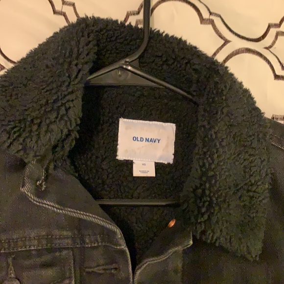 Old Navy Black Sherpa Denim Jacket - Picture 4 of 4